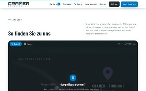 Anfahrt zum Werk in Hagen-Dahl – Google Maps lädt erst nach Zustimmung