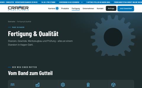 Seite Fertigung & Qualität: vom Band zum Gutteil